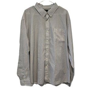 NWT Dockers Dress Shirt Men's XXL 2XL Gray Striped Button Down Long Sleeve